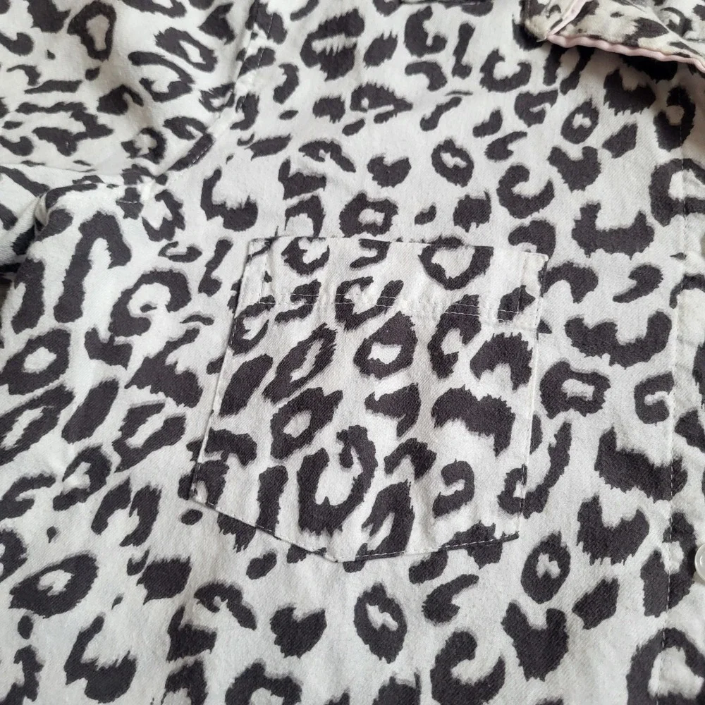 Victoria's‎ Secret Leopard Print Flannel Sleep Shirt Button Down Cozy size Small